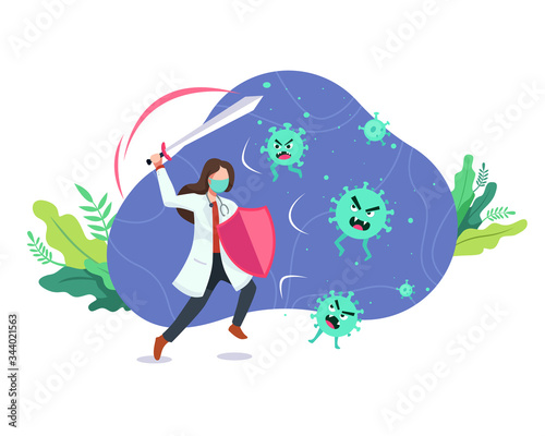 Doctor fighting the virus