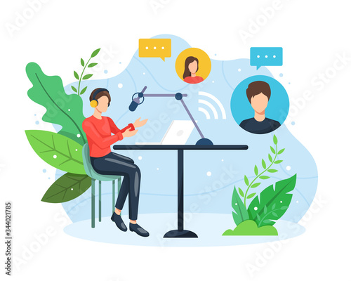 Podcast concept illustration