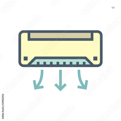 Air conditioner vector icon design, 64x64 perfect pixel and editable stroke.
