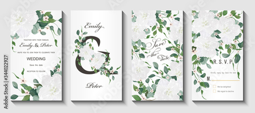 Beautiful background with flowers. Wedding invitation , watercolor, isolated on white.  Vector illustration. EPS 10