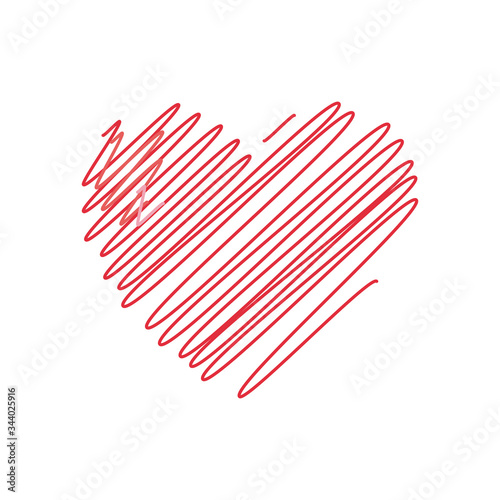 Striped heart flat style icon vector design