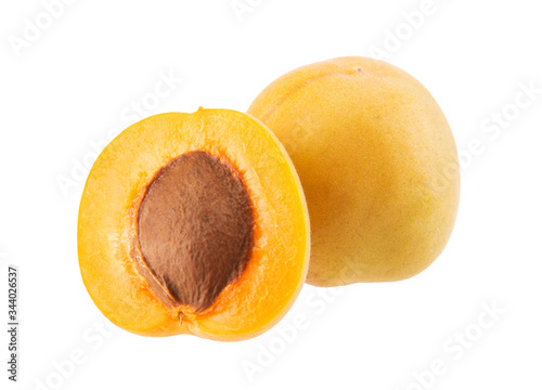 Fresh apricot isolated on white background. photo