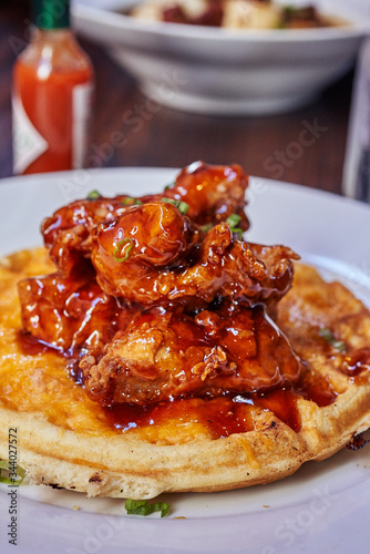 spicy chicken and waffles in Louisiana