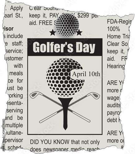 Newspaper Ad Golfer Day
