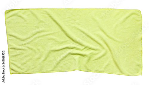 Green beach towel isolated white background