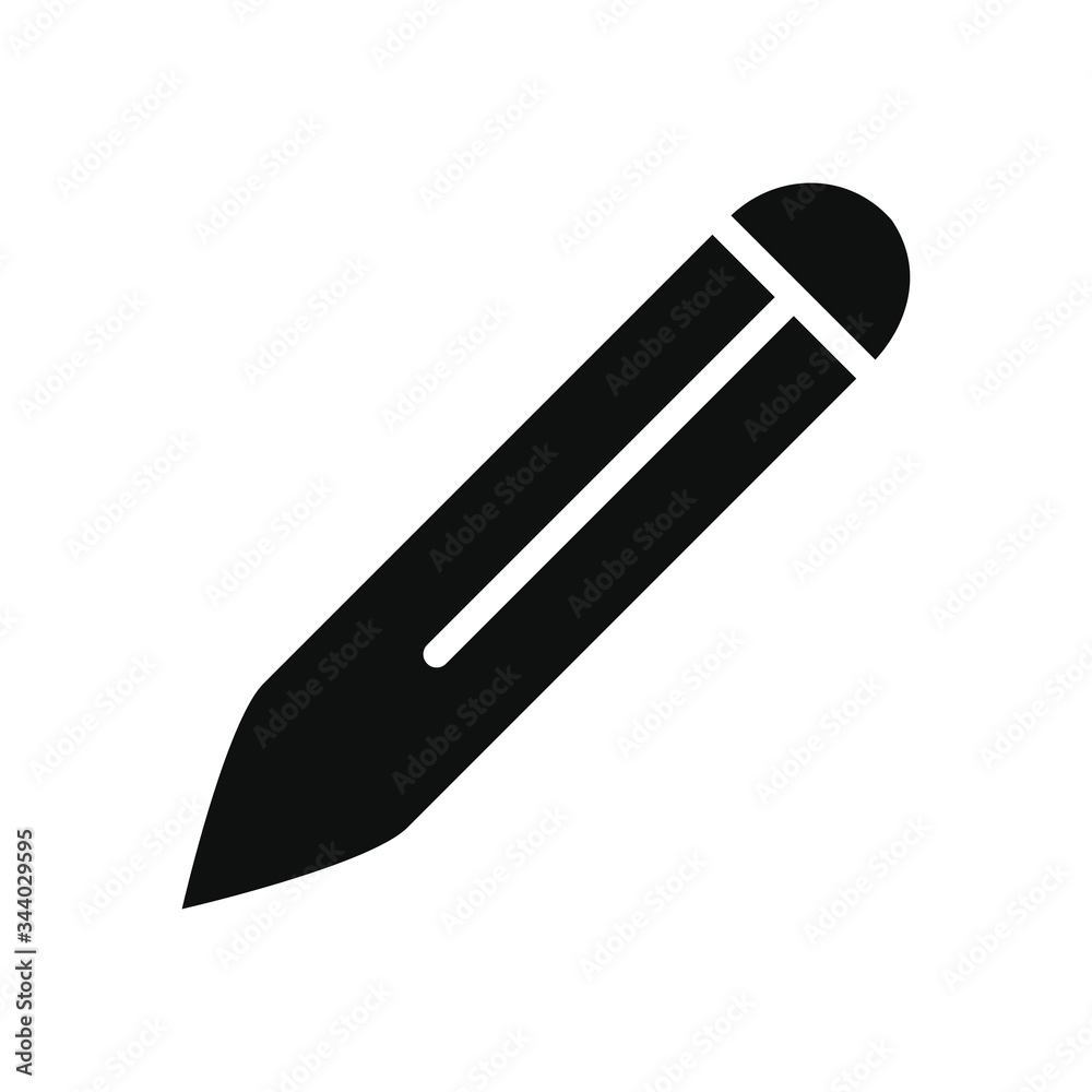 pencil icon, silhouette style pencil icon, silhouette style