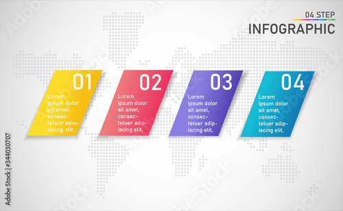 infographic list template element with 3 points and icons. use for describing or showing workflow, task, timeline, process, information on slide presentation, poster, brochure, banner, etc.