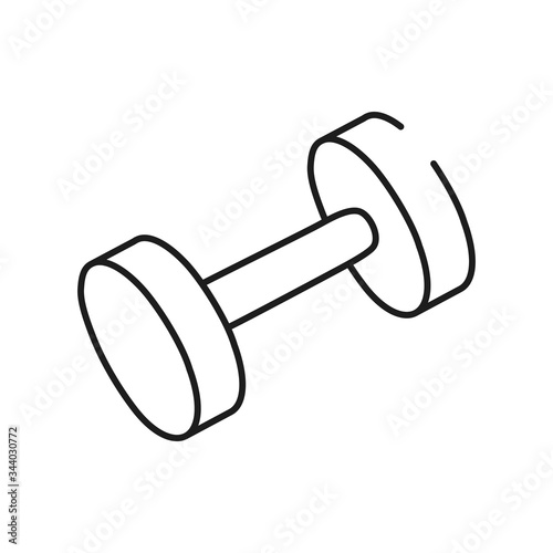 weight dumbells icon, line style