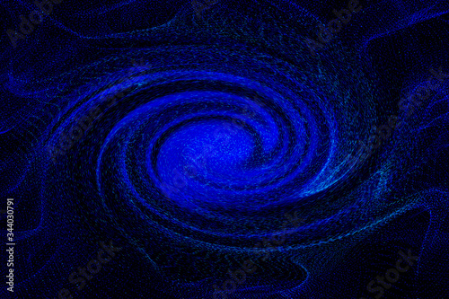 Dark blue cosmic star vortex, technology concept, internet technology background.