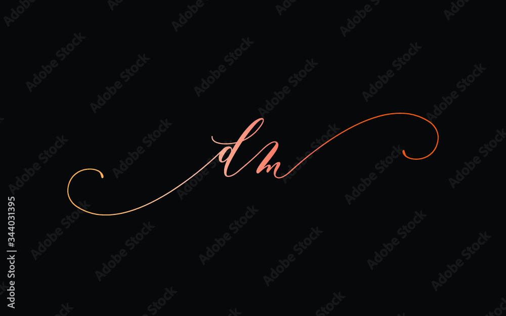 dm or d, m Lowercase Cursive Letter Initial Logo Design, Vector Template dm or d, m Lowercase Cursive Letter Initial Logo Design, Vector Template