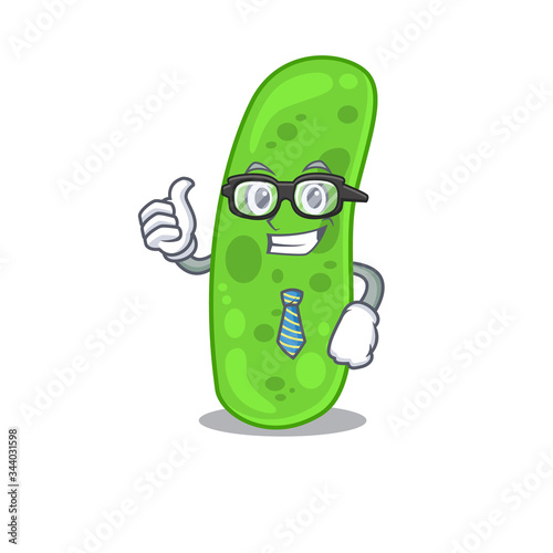 An elegant propioni bacteia Businessman mascot design wearing glasses and tie