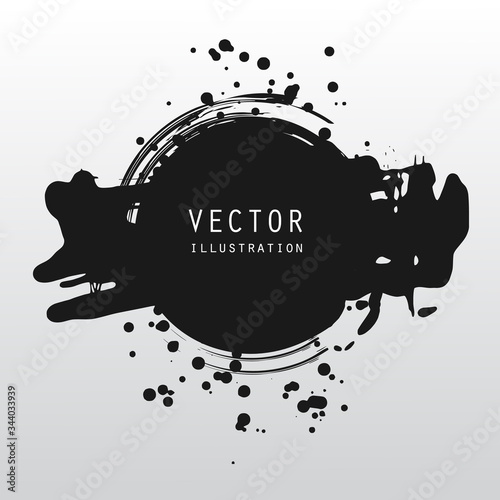 vector splats splashes and blobs of black ink paint in different shapes drips
