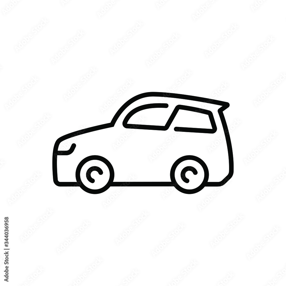Eco car thin icon in trendy flat style isolated on white background. Symbol for your web site design, logo, app, UI. Vector illustration, EPS