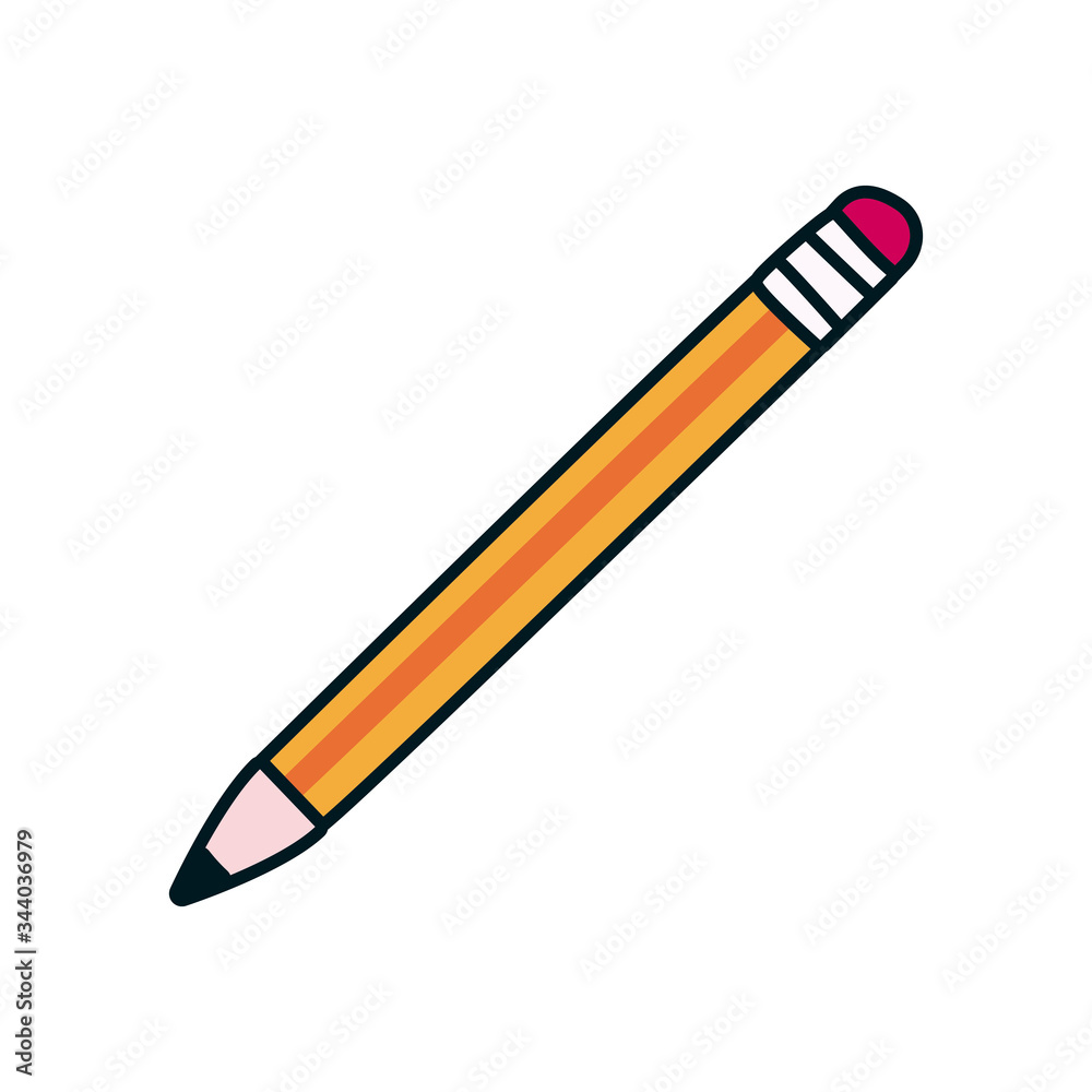 Stationary concept, pencil icon, line and fill style Stationary concept, pencil icon, line and fill style