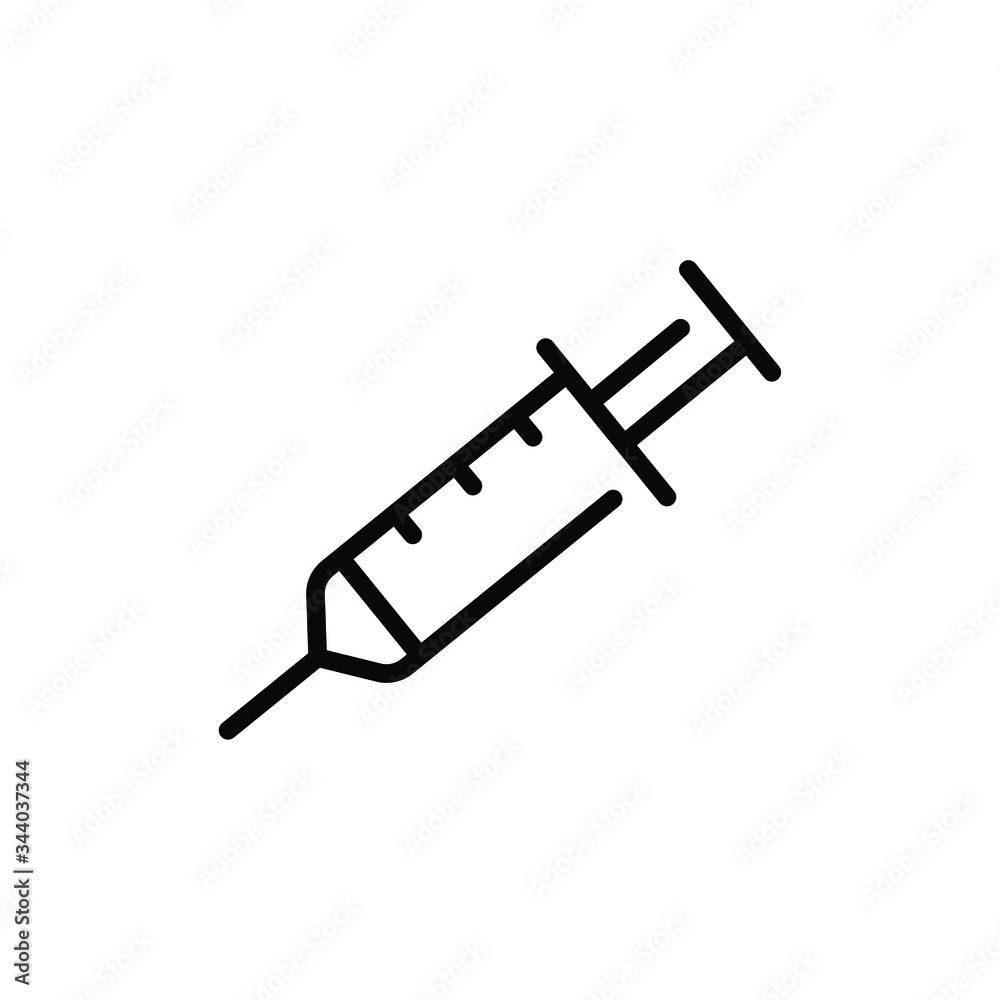 Injection needle thin icon in trendy flat style isolated on white background. Symbol for your web site design, logo, app, UI. Vector illustration, EPS Injection needle thin icon in trendy flat style isolated on white background. Symbol for your web site design, logo, app, UI. Vector illustration, EPS