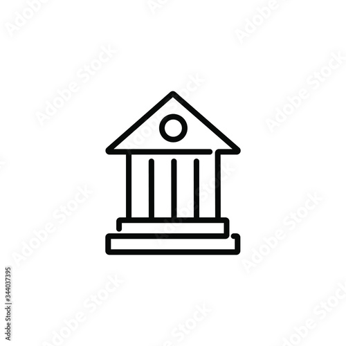 Bank thin icon in trendy flat style isolated on white background. Symbol for your web site design, logo, app, UI. Vector illustration, EPS