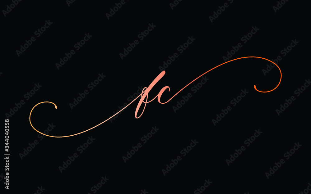 fc or f, c Lowercase Cursive Letter Initial Logo Design, Vector Template fc or f, c Lowercase Cursive Letter Initial Logo Design, Vector Template