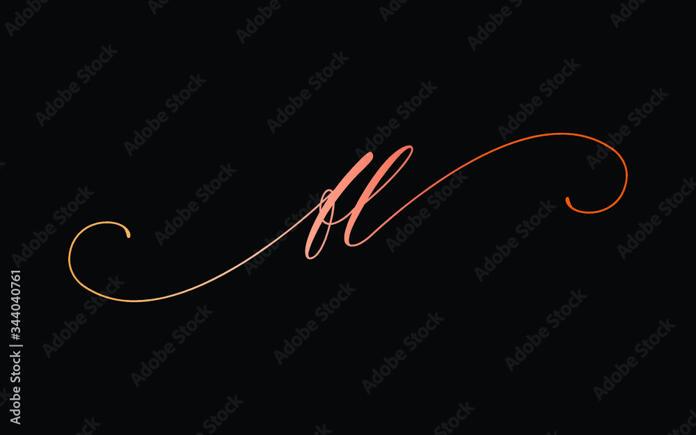 fl or f, l Lowercase Cursive Letter Initial Logo Design, Vector Template fl or f, l Lowercase Cursive Letter Initial Logo Design, Vector Template