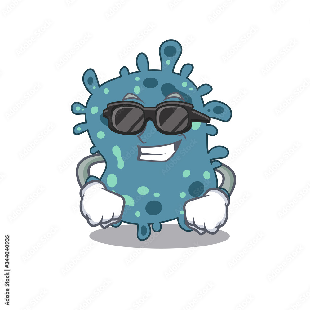 Cool rickettsia cartoon character wearing expensive black glasses Cool rickettsia cartoon character wearing expensive black glasses