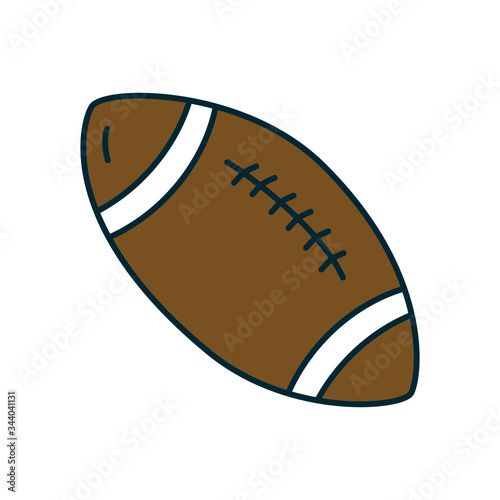 american football ball icon, line and fill style