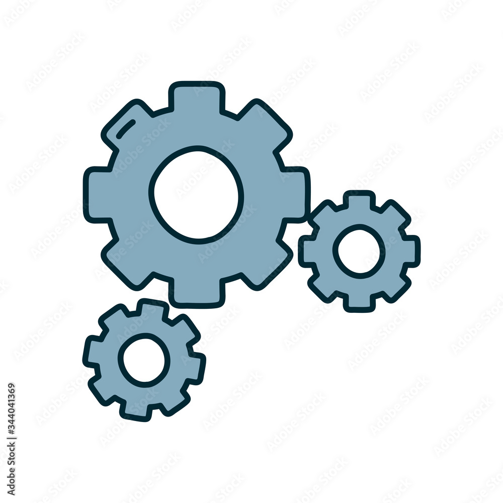 gears wheels icon, line and fill style gears wheels icon, line and fill style