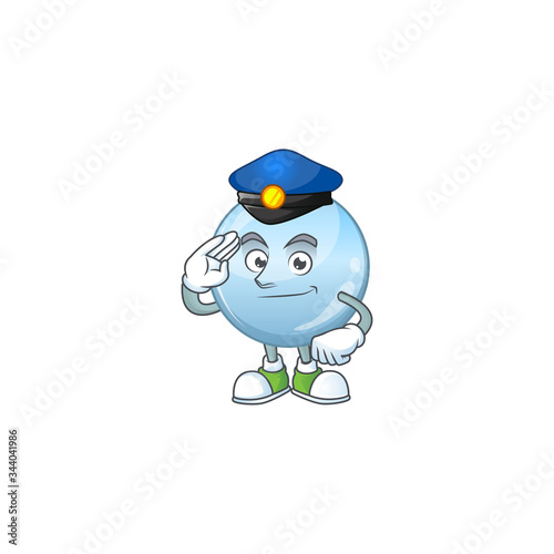 A dedicated Police officer of collagen droplets mascot design style