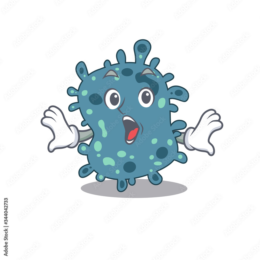 Cartoon design style of rickettsia has a surprised gesture Cartoon design style of rickettsia has a surprised gesture