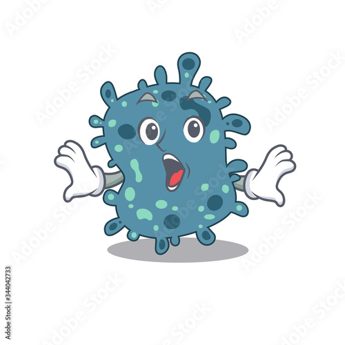 Cartoon design style of rickettsia has a surprised gesture photo