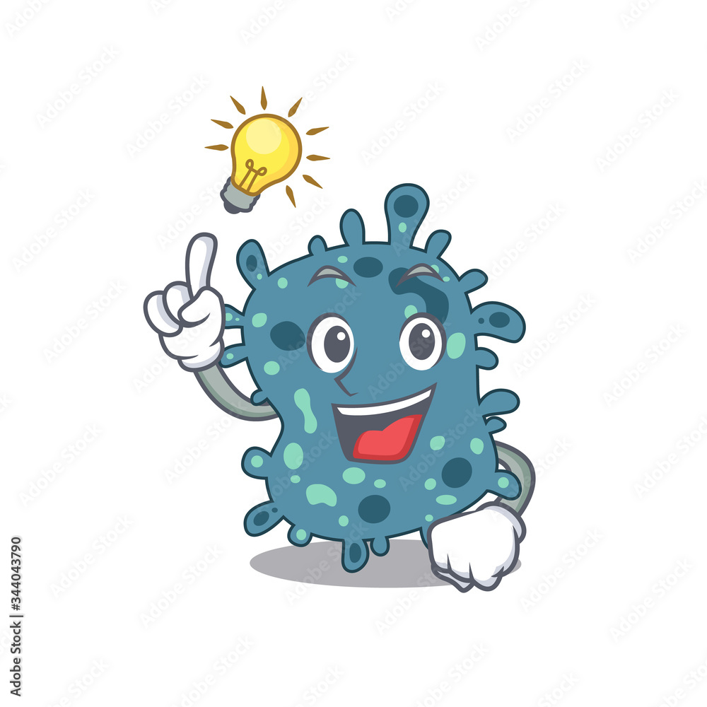 Mascot character design of rickettsia with has an idea smart gesture Mascot character design of rickettsia with has an idea smart gesture