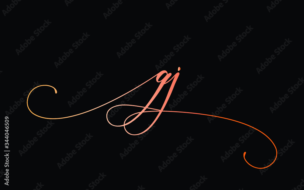 gj or g, j Lowercase Cursive Letter Initial Logo Design, Vector Template gj or g, j Lowercase Cursive Letter Initial Logo Design, Vector Template