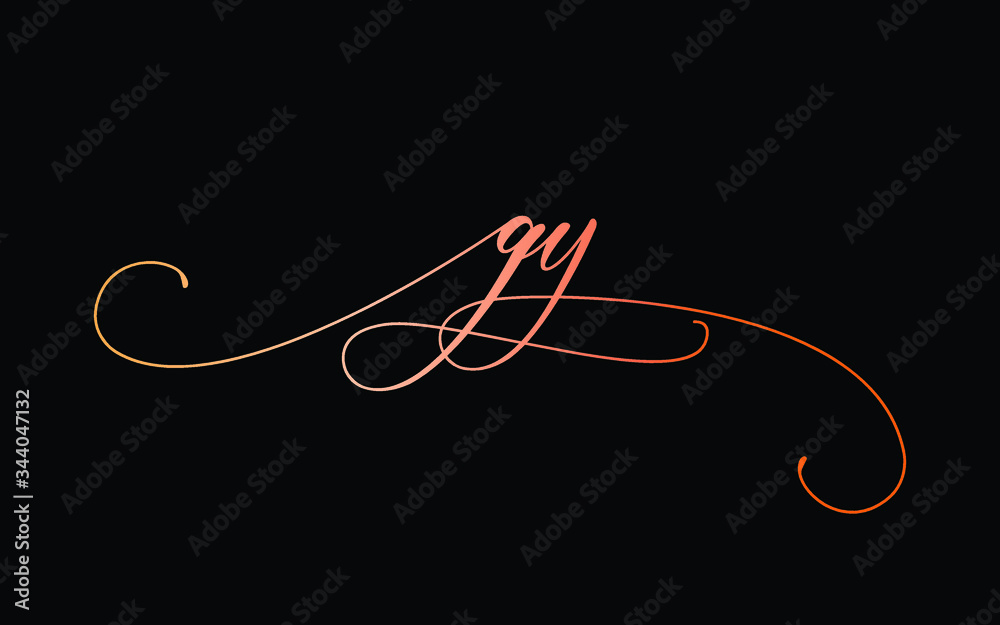 gy or g, y Lowercase Cursive Letter Initial Logo Design, Vector Template  Stock Vector | Adobe Stock
