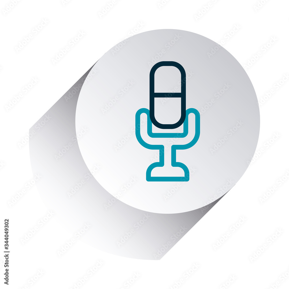 smartphone app buttons concept, microphone icon, line gradient style smartphone app buttons concept, microphone icon, line gradient style