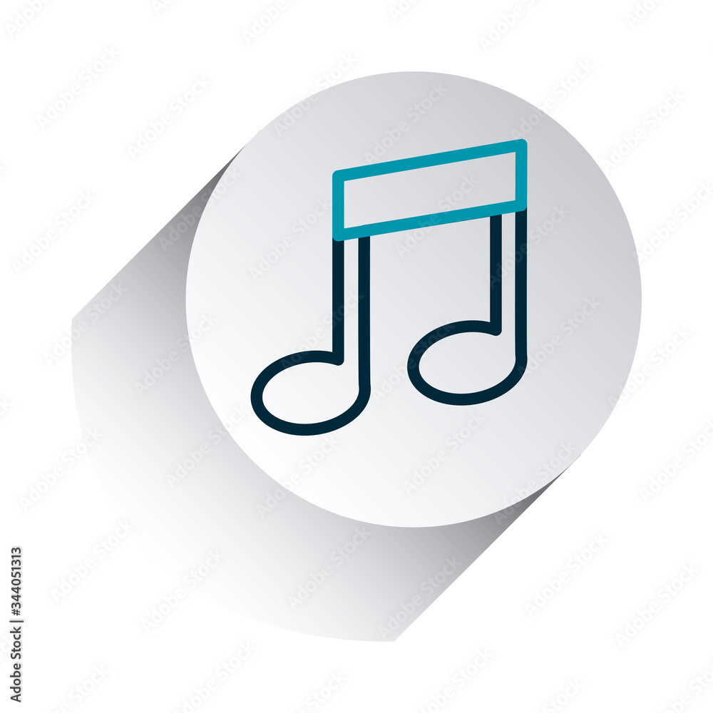 musical note icon, line gradient style musical note icon, line gradient style
