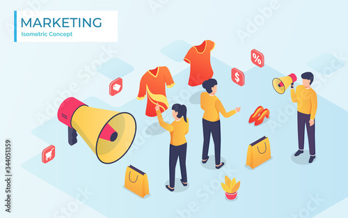 women shopping in a clothing store vector illustration isometric design