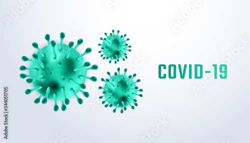 Coronaviruses 3d realistic vector in white background. corona virus cell, wuhan virus disease. Perfect for banner information, flyer, poster, etc.