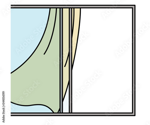 換気するために開けられた窓