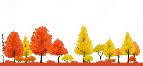 紅葉の木　風景イラスト