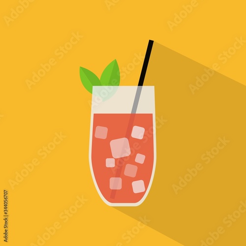 flat design red iced drink