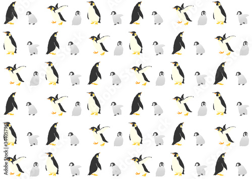 pattern of a penguin parent and child