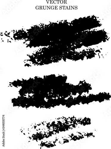 Black ink splashes set on the white background.