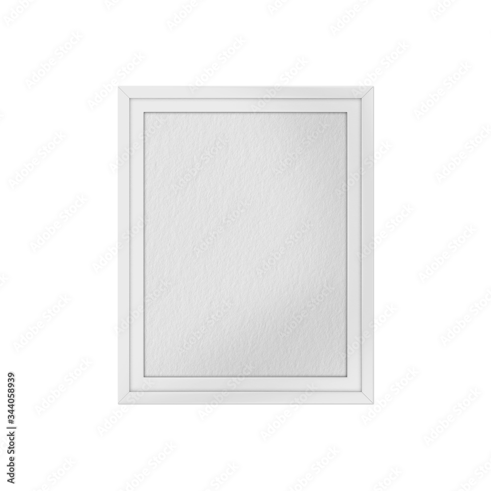 Textured photo frame mockup template on isolated white background, 3d illustration Textured photo frame mockup template on isolated white background, 3d illustration
