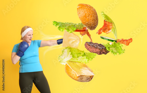 Woman with excess weight ki...