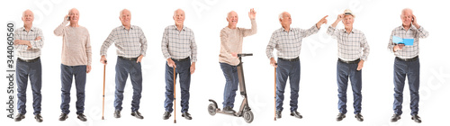 Collage with elderly man on...