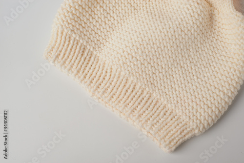 knitted wool hat isolated on white background