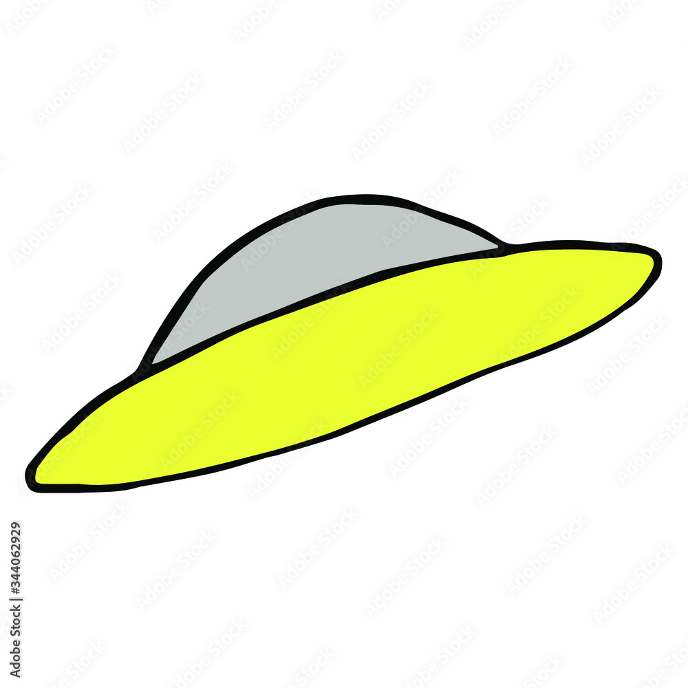 isolated on white background UFO, vector, hand-drawing isolated on white background UFO, vector, hand-drawing