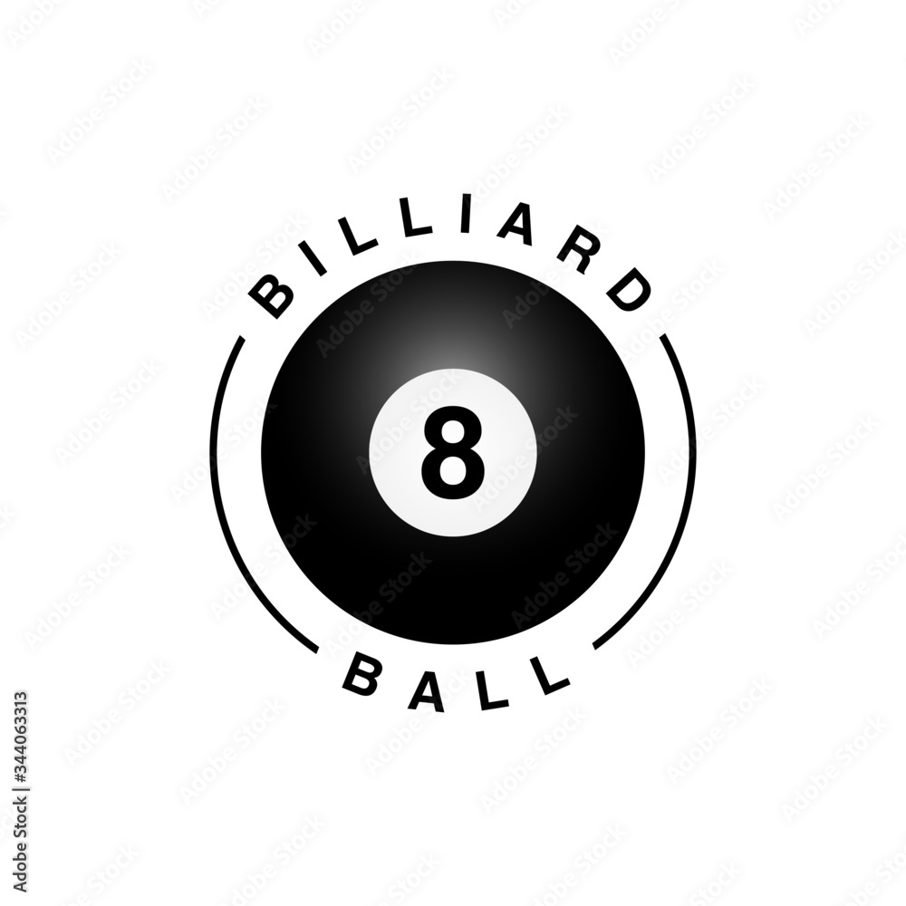 billiard ball logo design template vector de Stock Adobe Stock