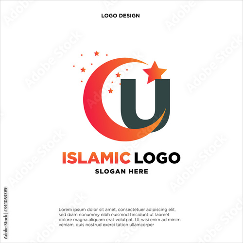 Simple and clean logo design initial U shaped like a Moon.