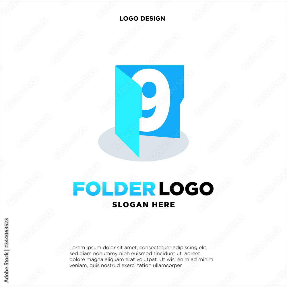 simple and clean illustration logo design initial 9 chart folder. simple and clean illustration logo design initial 9 chart folder.