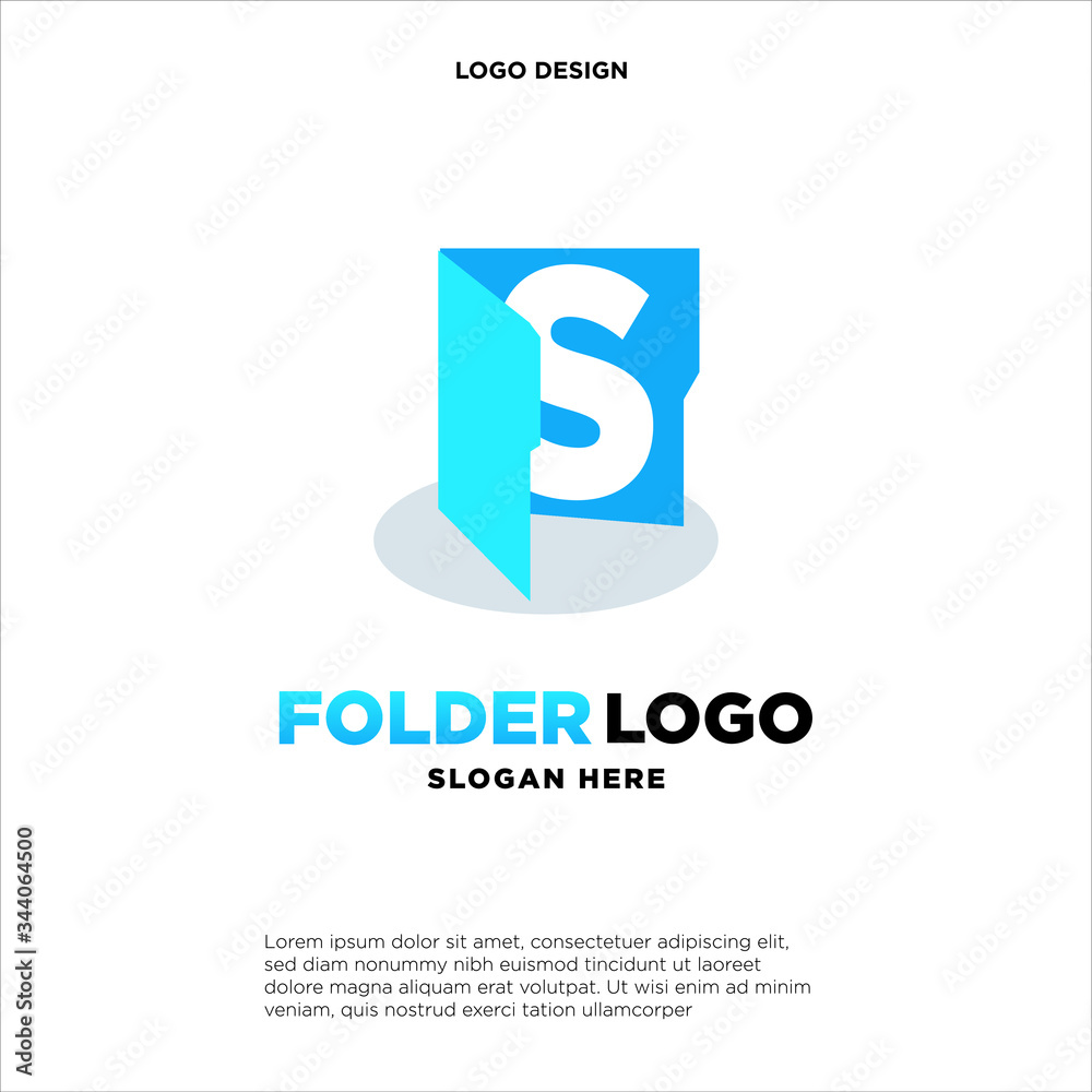 simple and clean illustration logo design initial S chart folder.