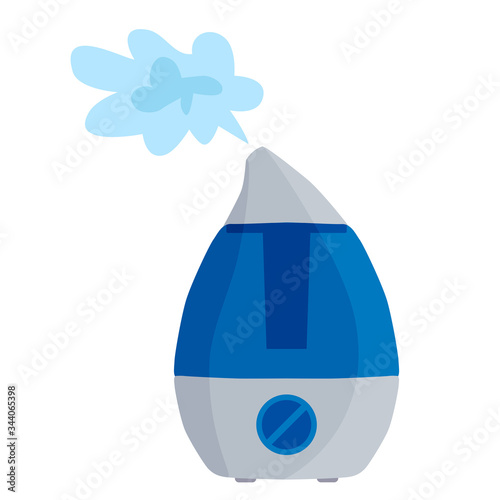 Humidifier. A climate device used to increase indoor humidity. Healthy lifestyle. Vector illustration isolated on a white background for design and web.